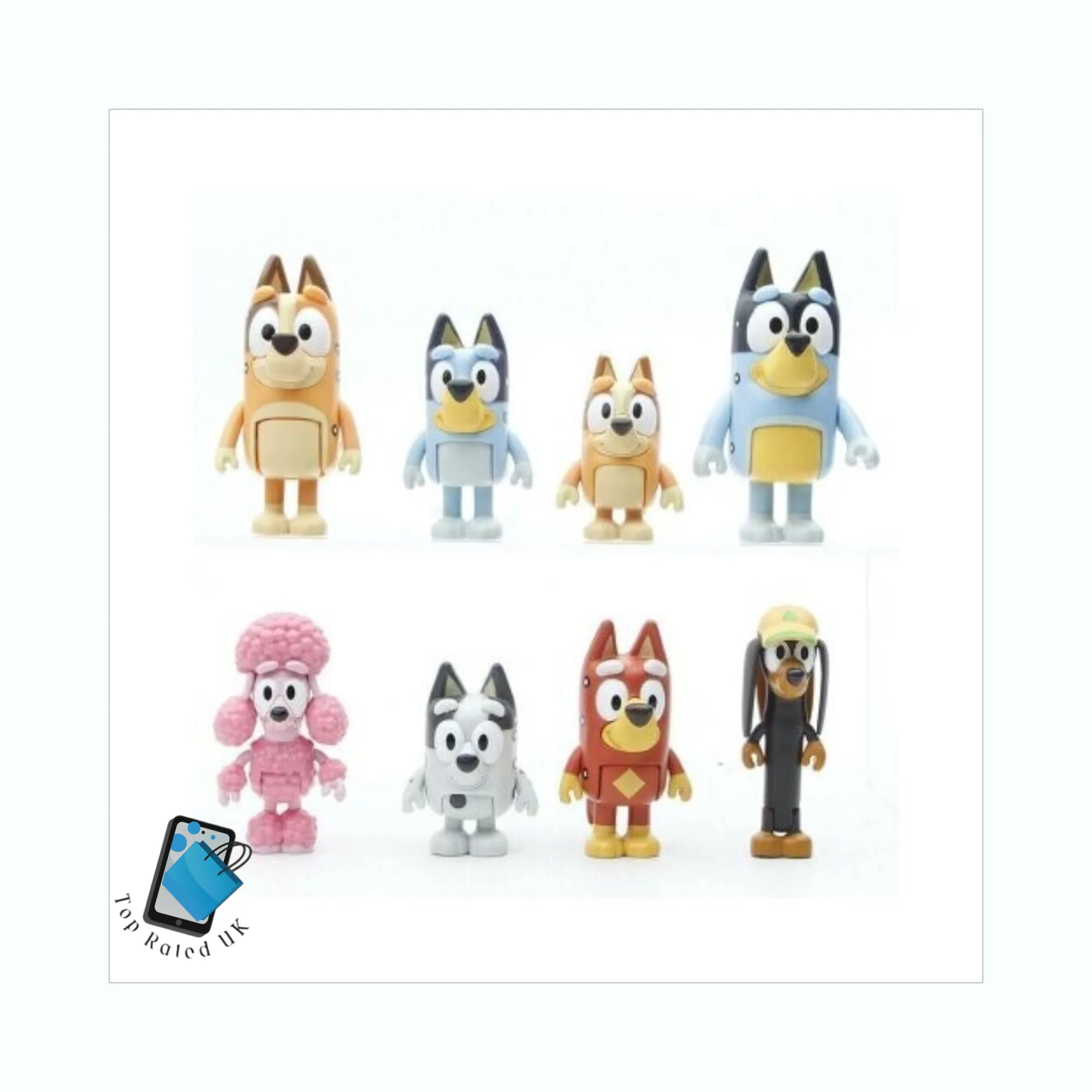 12Pcs Bluey Family And Friends Dog Pet Action Figures 3'' Model Set Toy Kids Gift