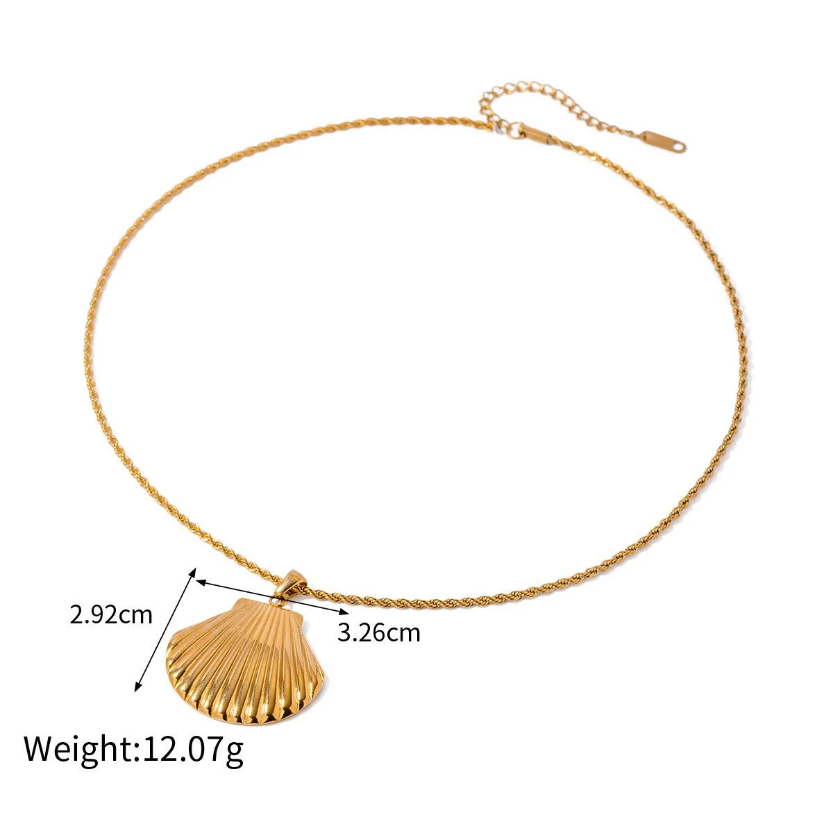 18K gold noble and luxurious shell/fishtail/starfish/conch/seahorse-shaped beach style necklace