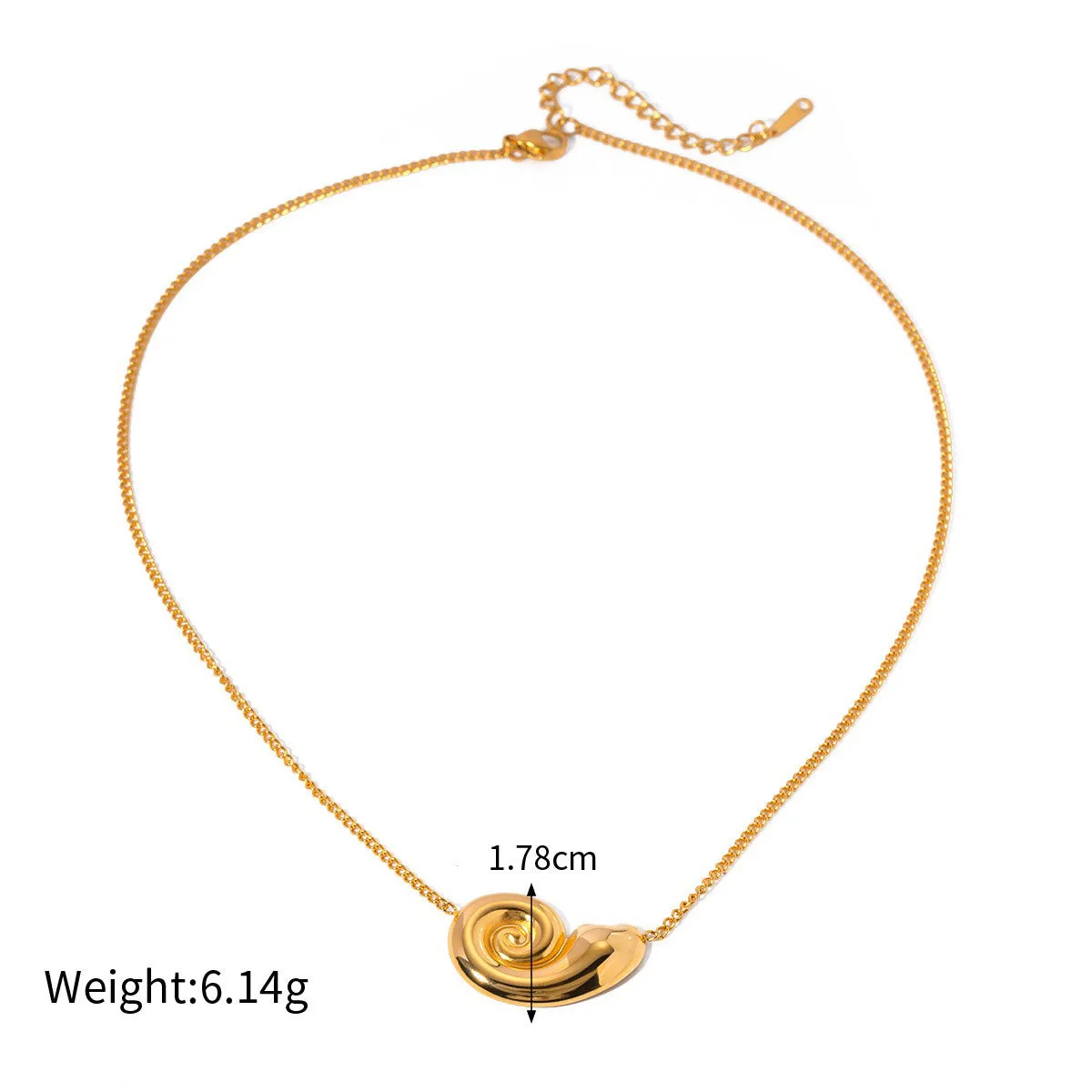 18K gold noble and luxurious shell/fishtail/starfish/conch/seahorse-shaped beach style necklace