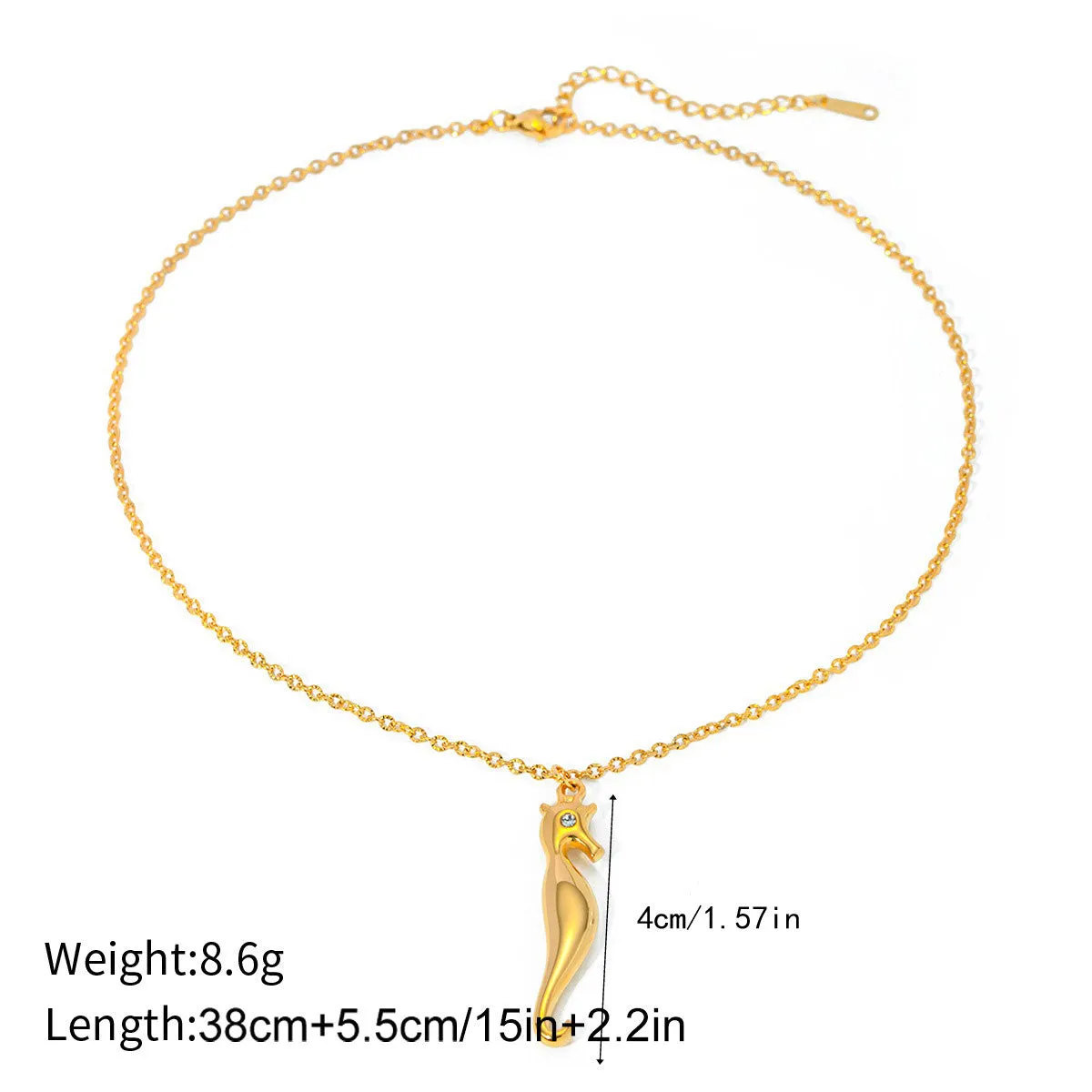 18K gold noble and luxurious shell/fishtail/starfish/conch/seahorse-shaped beach style necklace