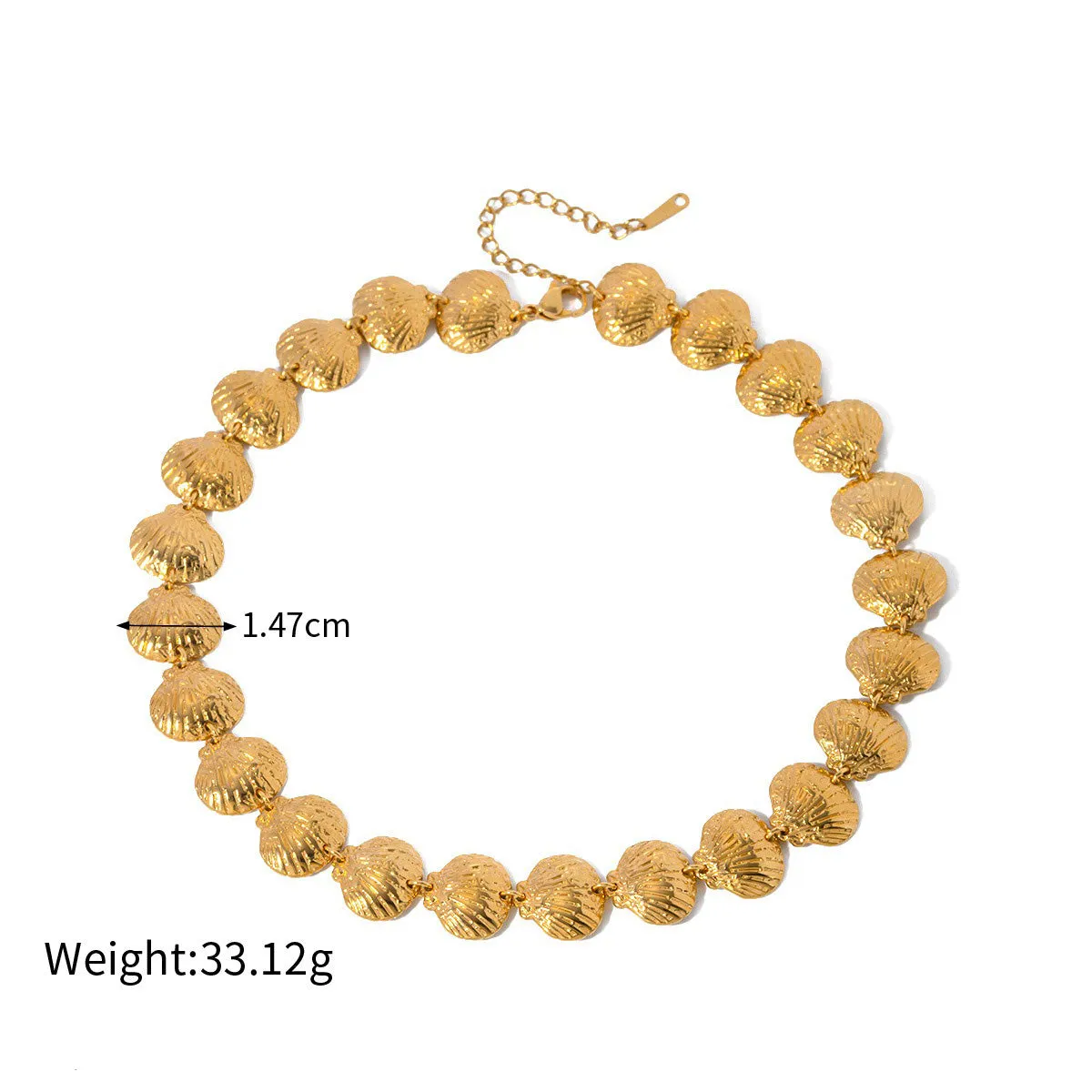 18K gold noble and luxurious shell/fishtail/starfish/conch/seahorse-shaped beach style necklace