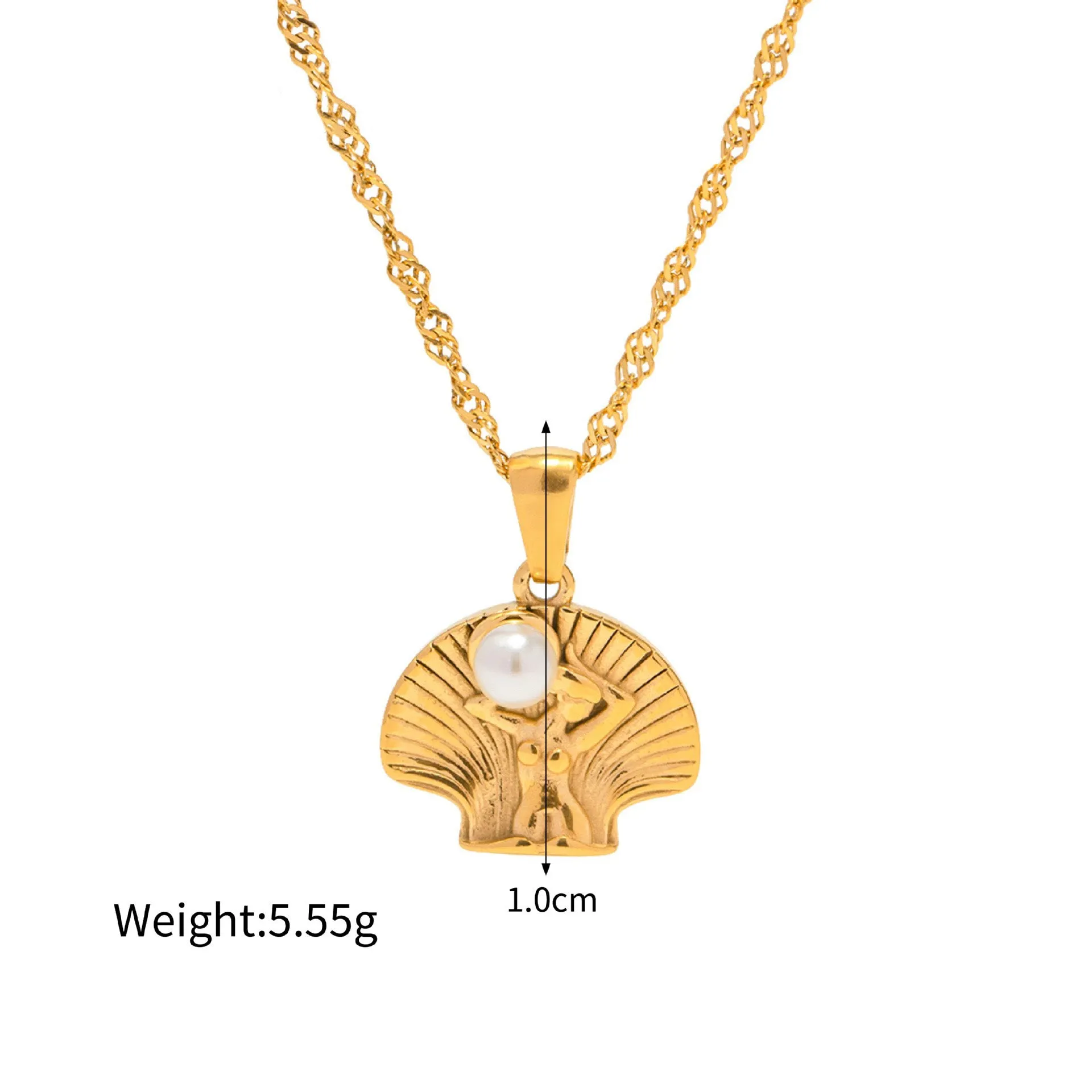 18K gold noble and luxurious shell/fishtail/starfish/conch/seahorse-shaped beach style necklace