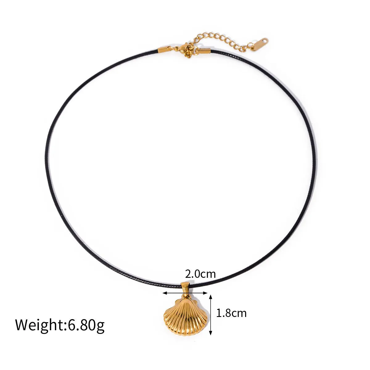 18K gold noble and luxurious shell/fishtail/starfish/conch/seahorse-shaped beach style necklace