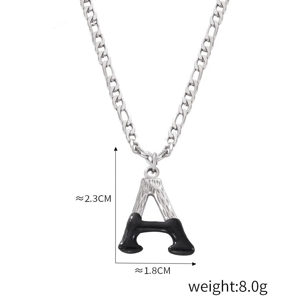 18K gold simple and light luxury 26 letters with tree pattern design necklace