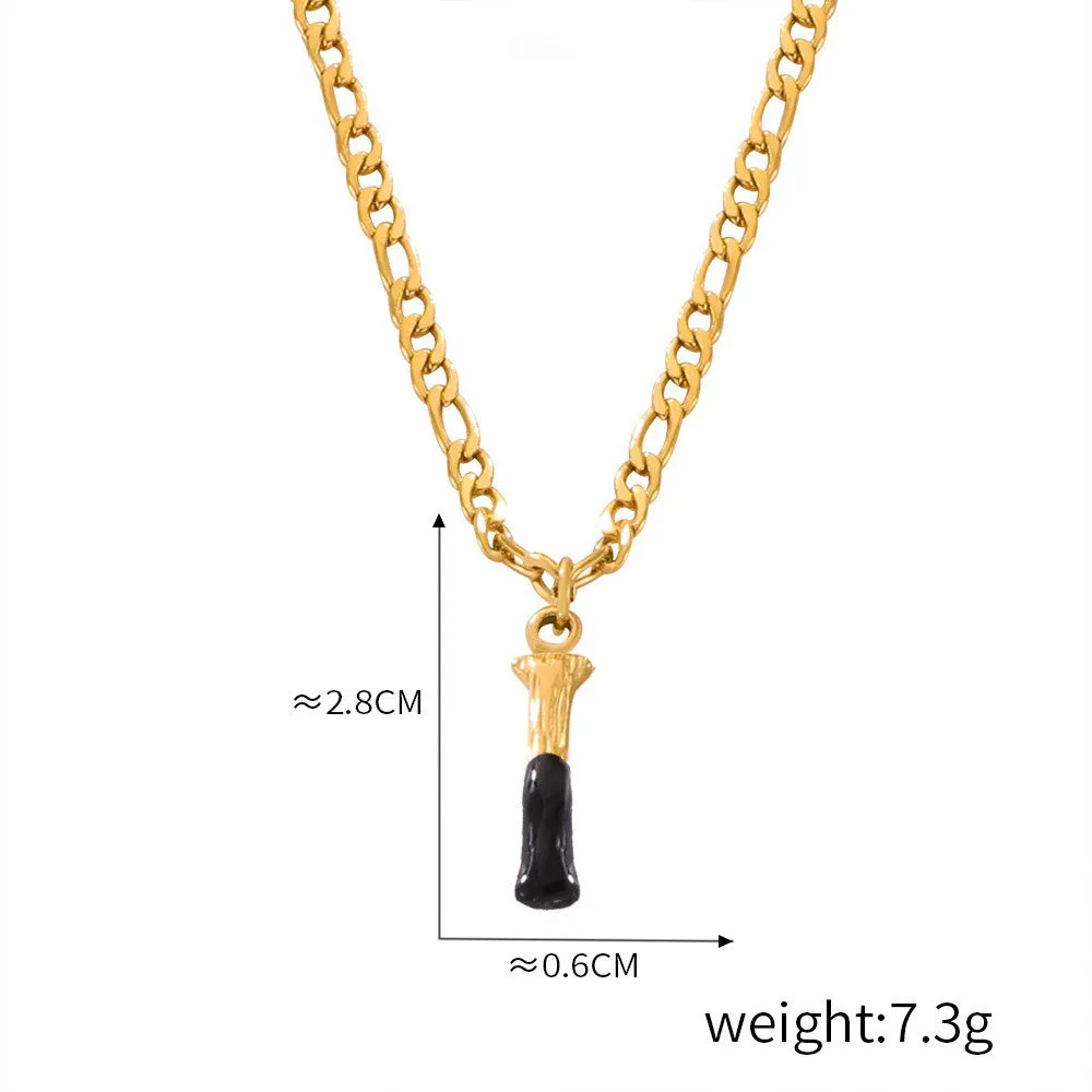 18K gold simple and light luxury 26 letters with tree pattern design necklace