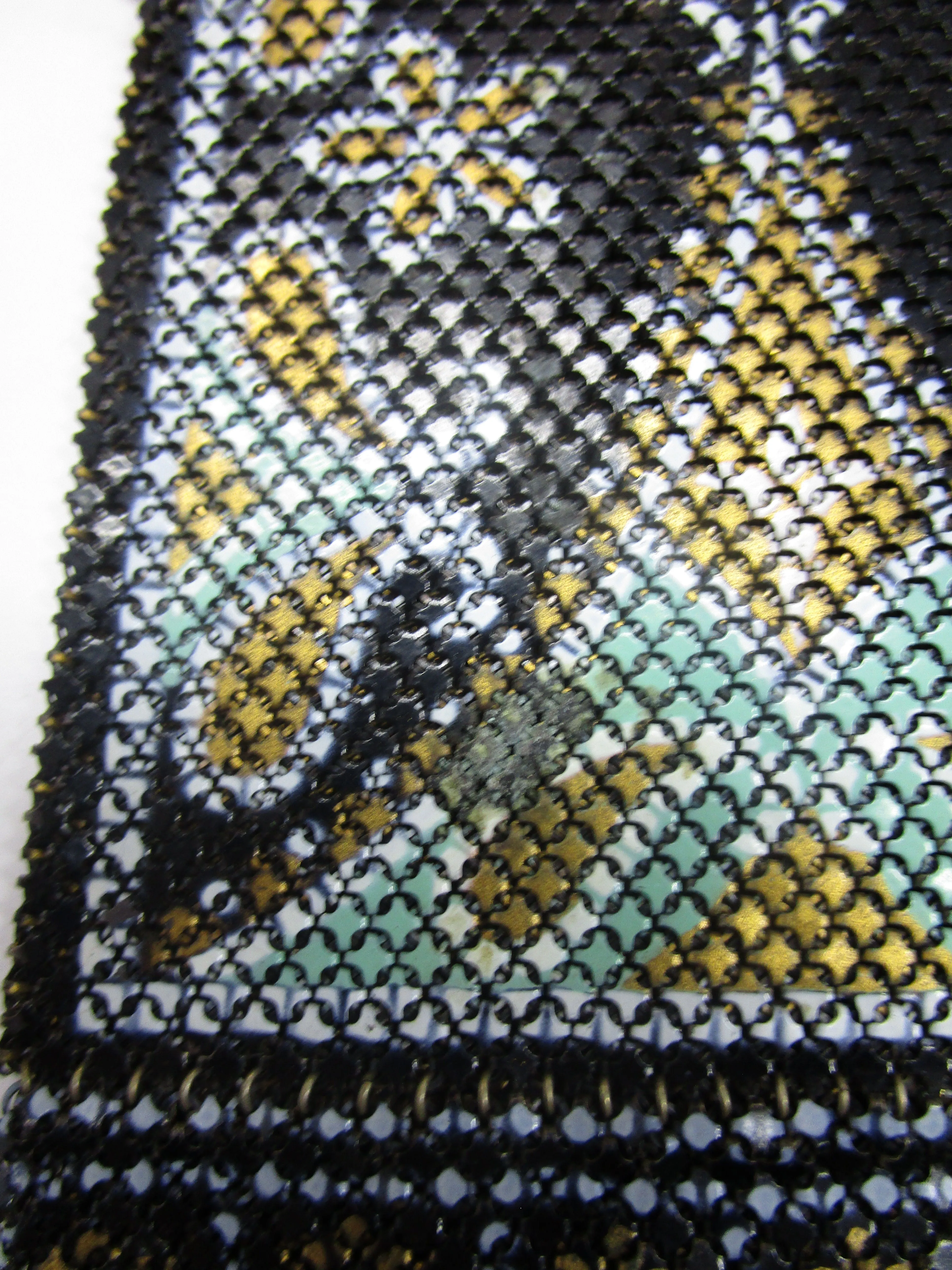 1920s Mandalian Mfg. Company Black Painted Mesh Bag