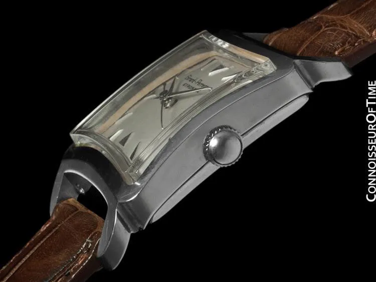 1950's Girard Perregaux Gyromatic Vintage Mens Midsize Watch - Stainless Steel