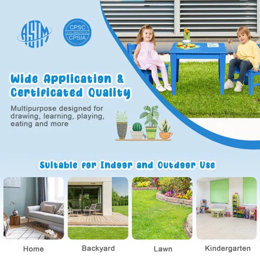 25.5 Inch Square Kids Activity Play Table-Blue