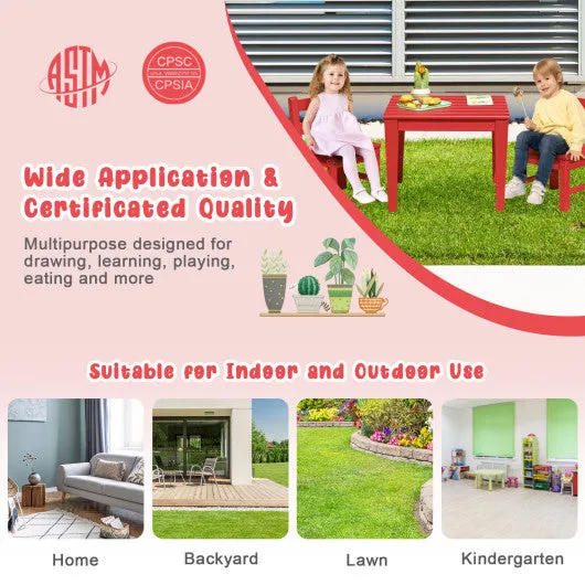 25.5 Inch Square Kids Activity Play Table-Red