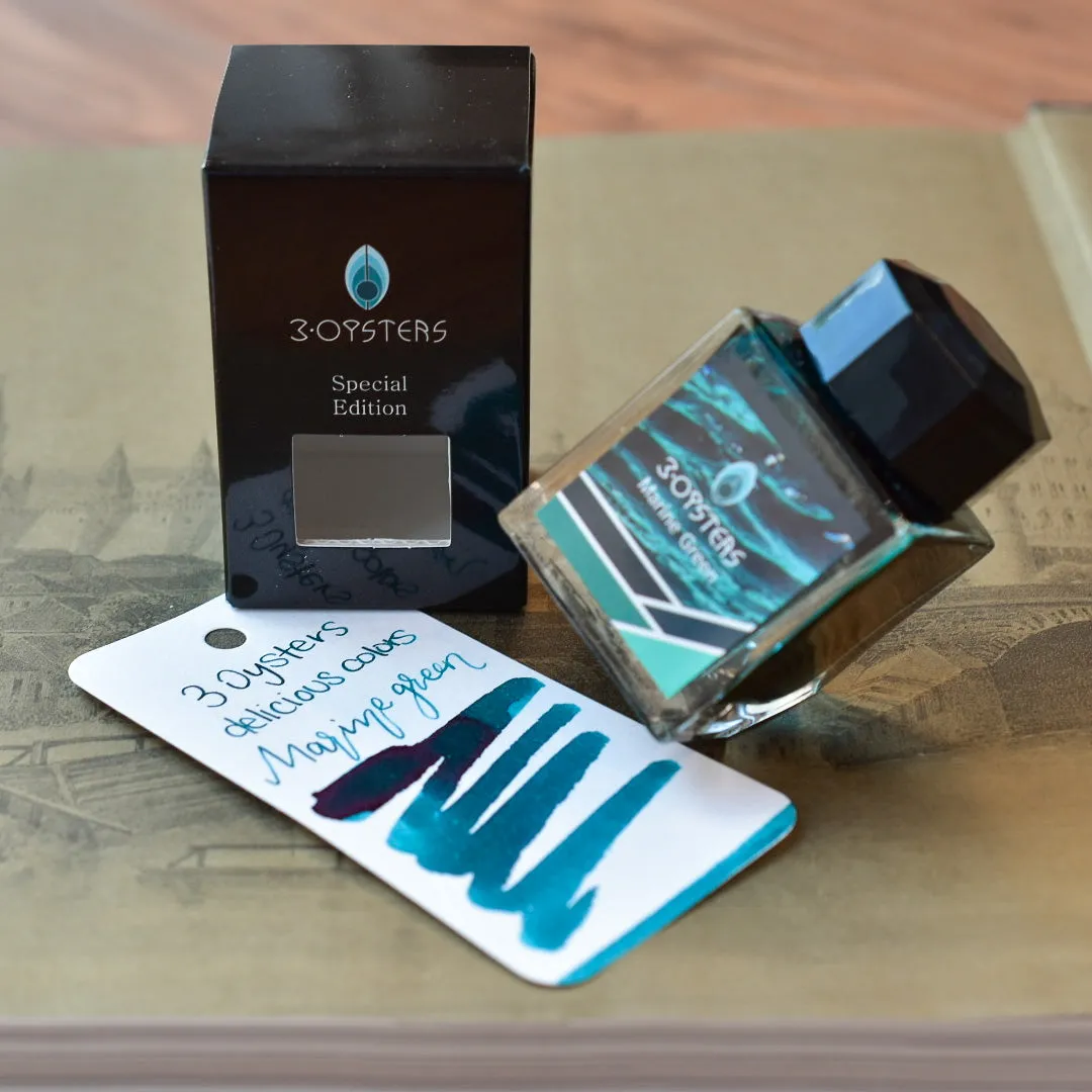 3 Oysters Marine Green Ink Bottle