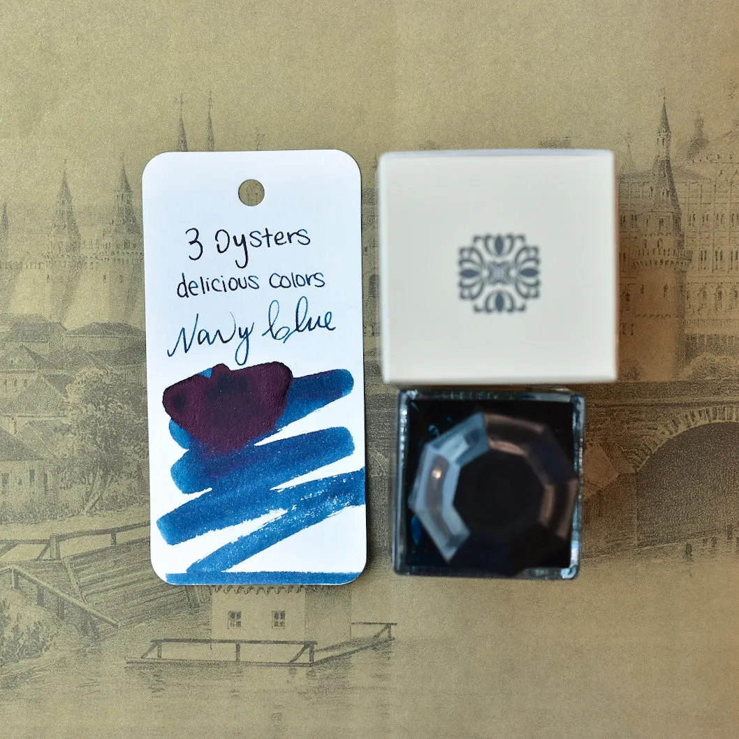 3 Oysters Navy Blue Ink Bottle