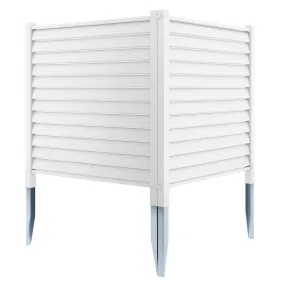44 x 45 Inch Vinyl Picket Fence Panels with Metal Ground Stakes-White