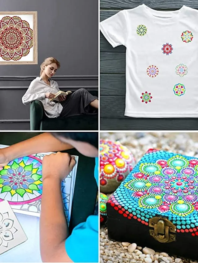 58PCS Mandala Dotting Tools Set with a Blue Zipper Waterproof Storage Bag for Painting Rocks