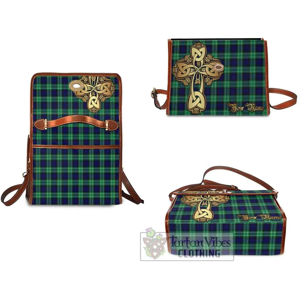 Abercrombie Tartan Waterproof Canvas Bag Golden Thistle Celtic Cross Style