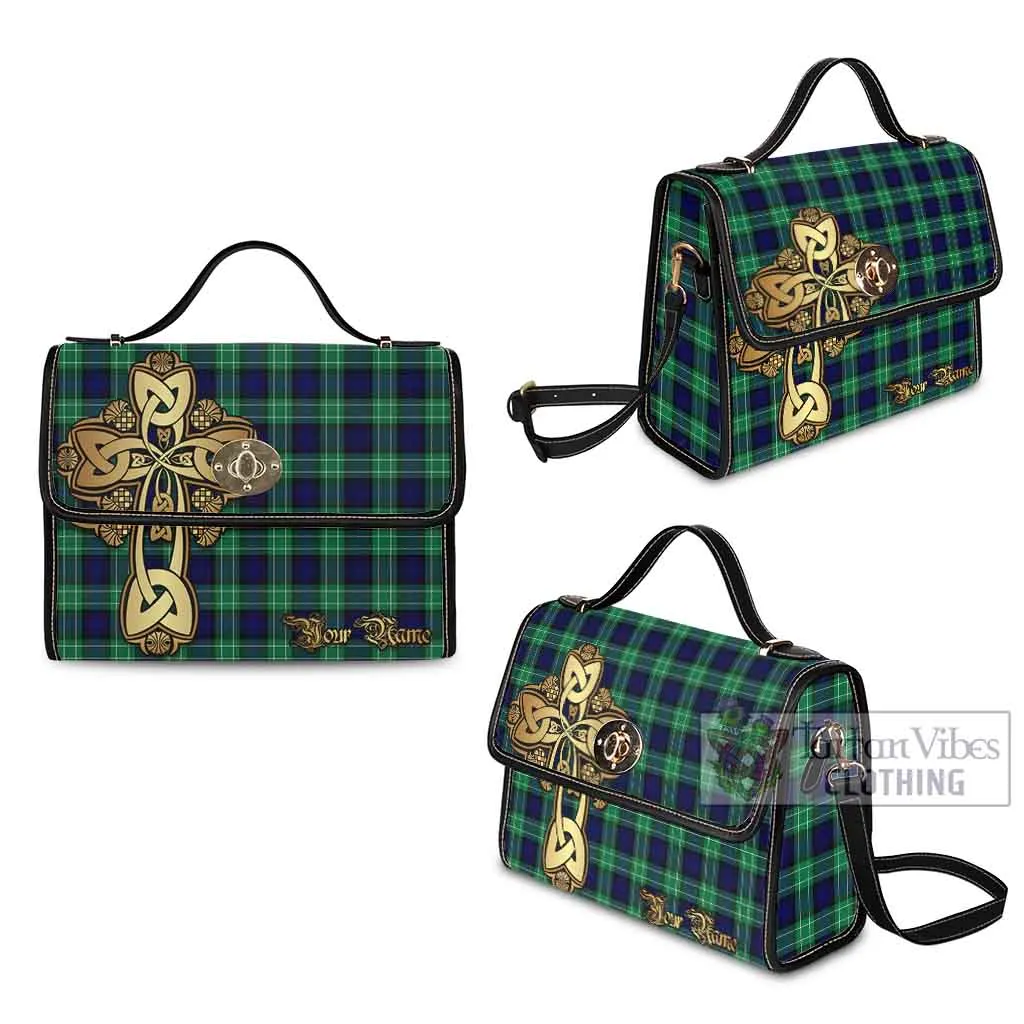 Abercrombie Tartan Waterproof Canvas Bag Golden Thistle Celtic Cross Style