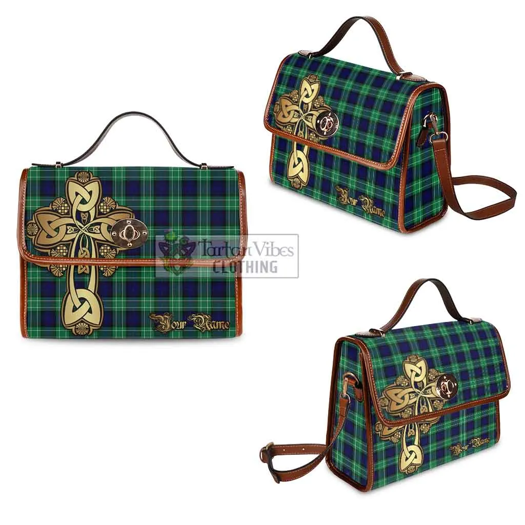 Abercrombie Tartan Waterproof Canvas Bag Golden Thistle Celtic Cross Style