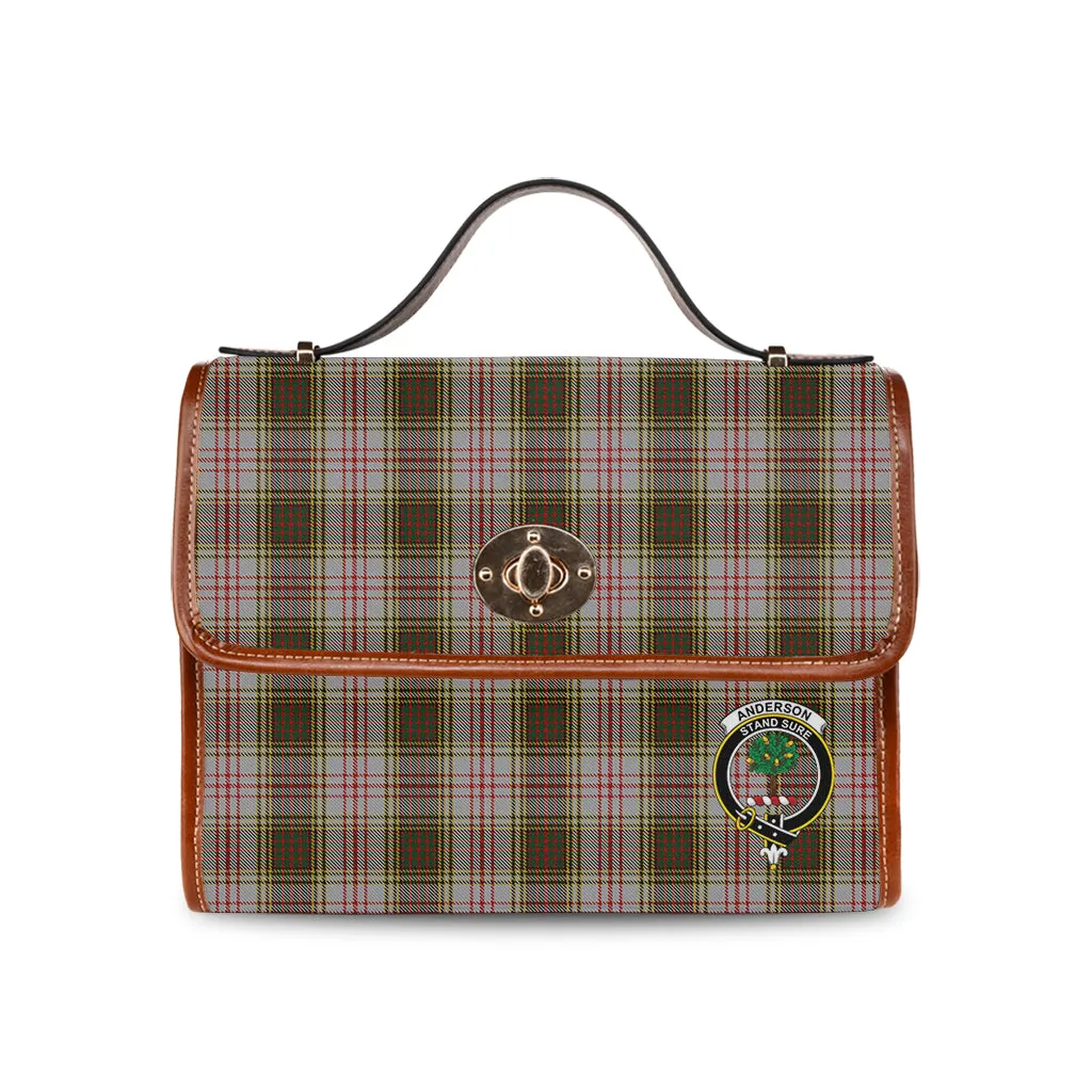 Anderson Dress Tartan Waterproof Canvas Bag with Family Crest