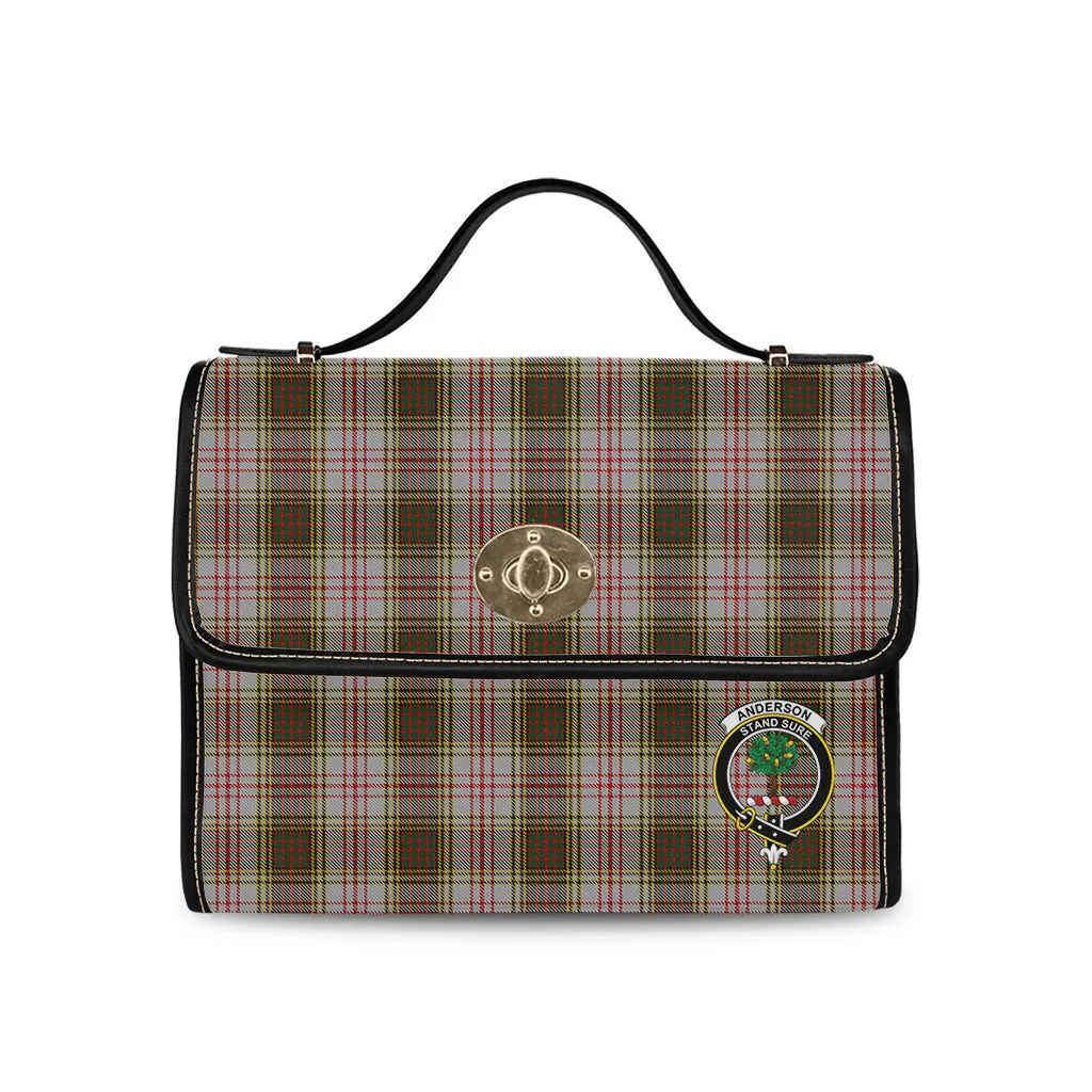 Anderson Dress Tartan Waterproof Canvas Bag with Family Crest