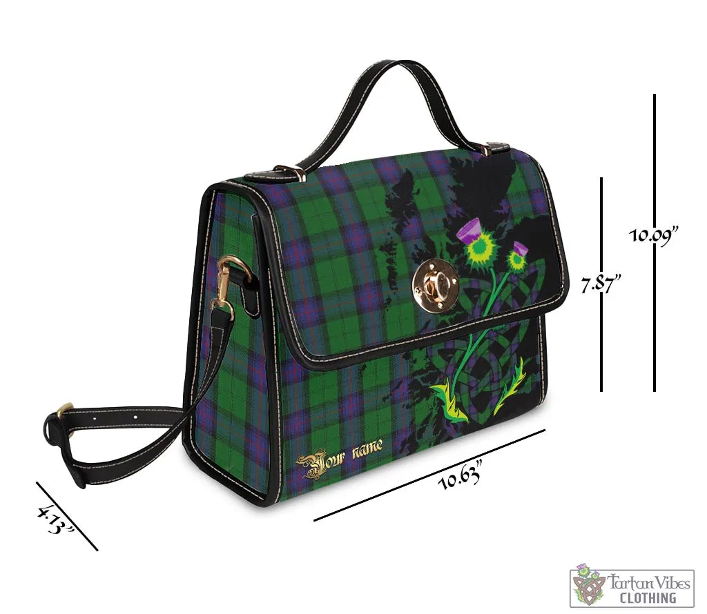 Armstrong Tartan Waterproof Canvas Bag with Scotland Map and Thistle Celtic Accents