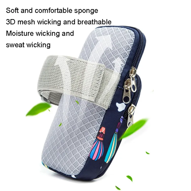 B081 Large Running Phone Arm Bag Outdoor Sports Fitness Bag(Dark Blue)
