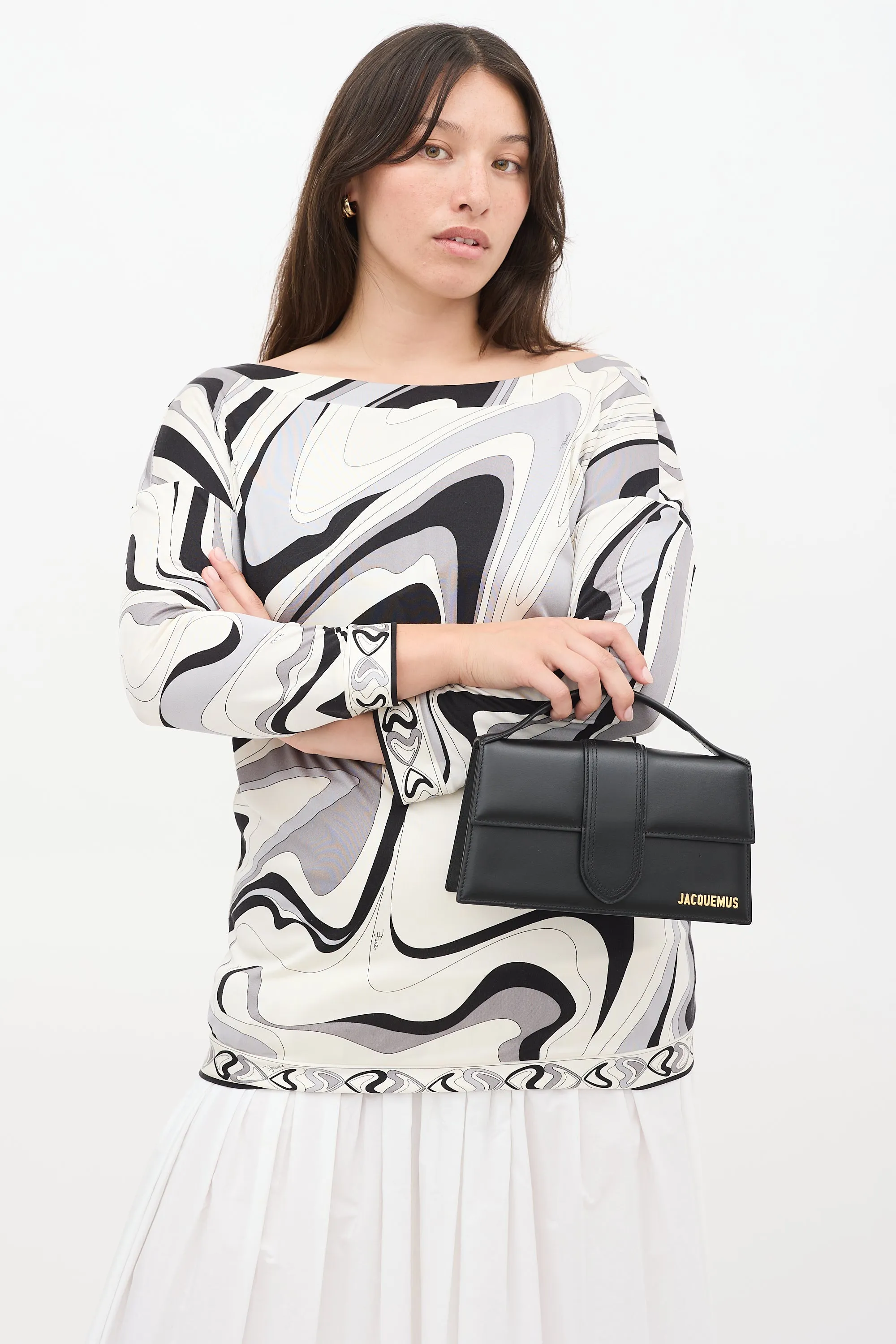 Black Leather Le Grand Bambino Bag