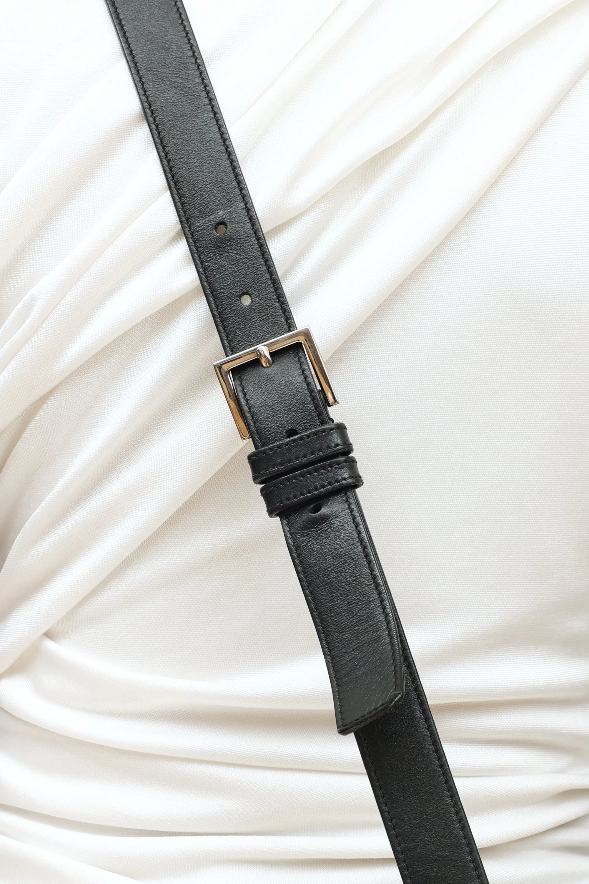 Black Leather Universite Flap Bag