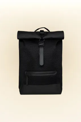 Black Mesh Rolltop Rucksack