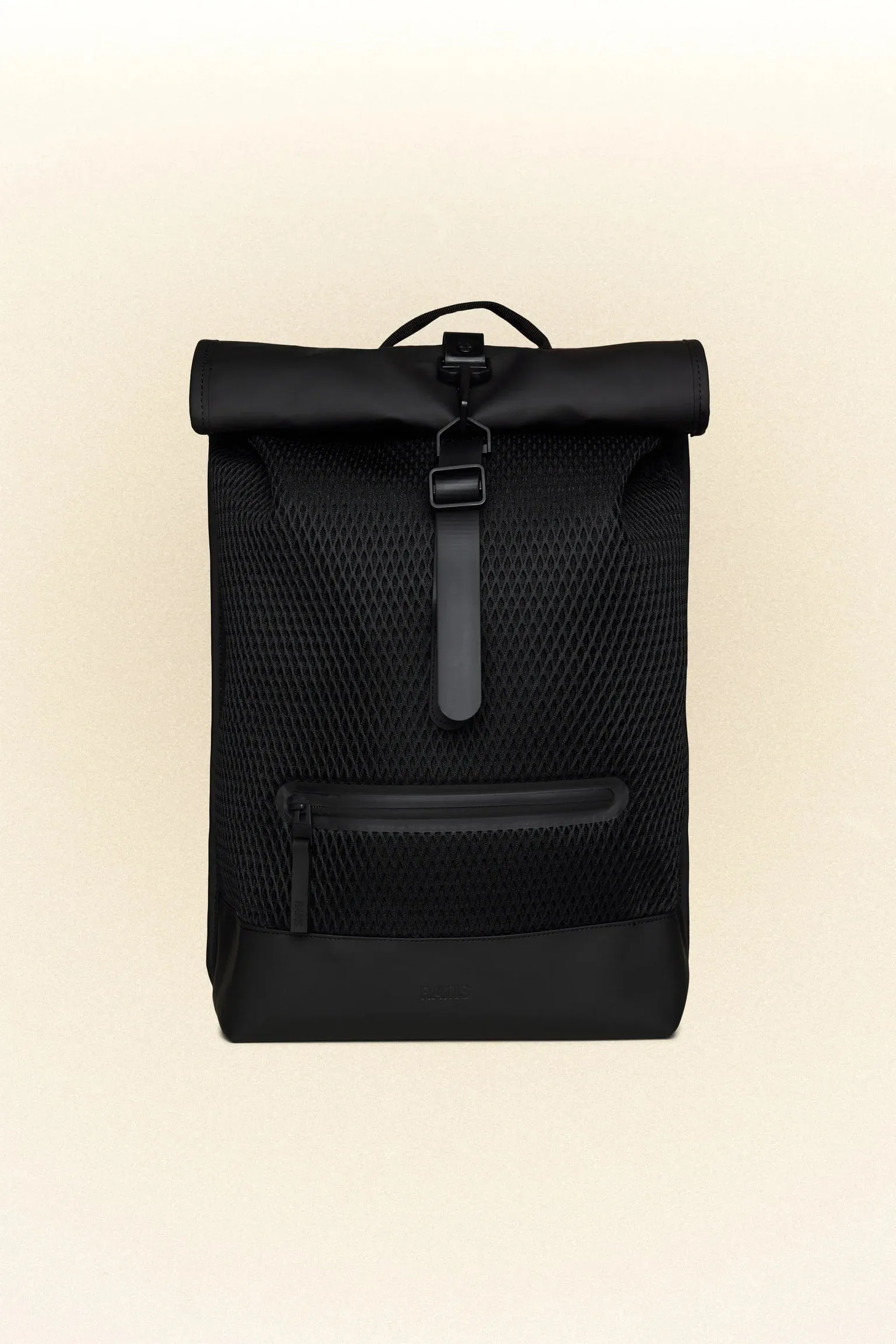 Black Mesh Rolltop Rucksack