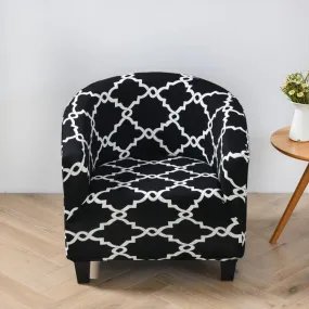 Black Mosaic Barrel Chair Cover