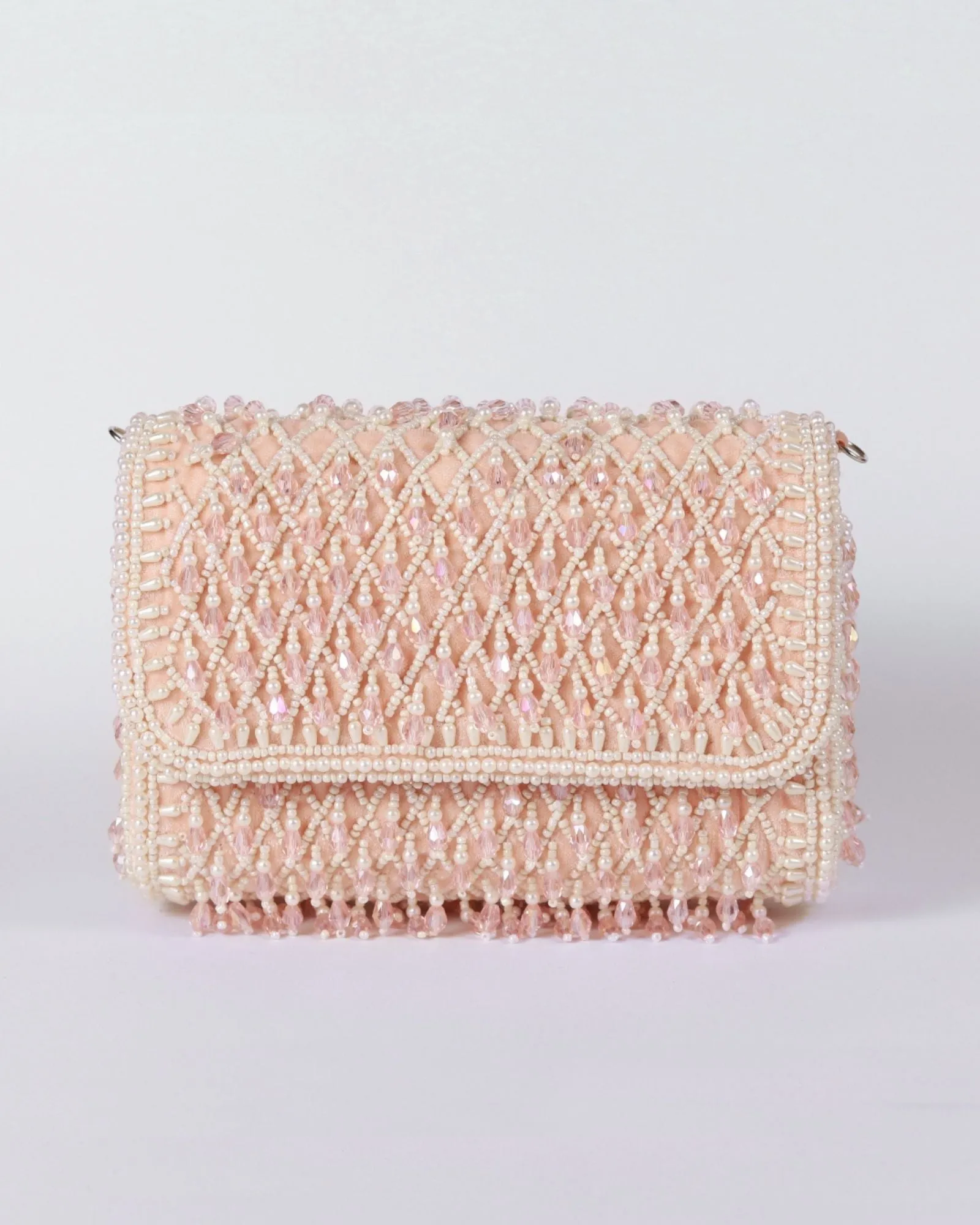 Blush Flap over Clutch Bag