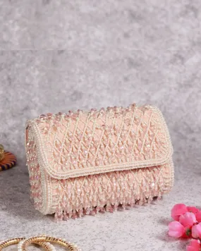 Blush Flap over Clutch Bag