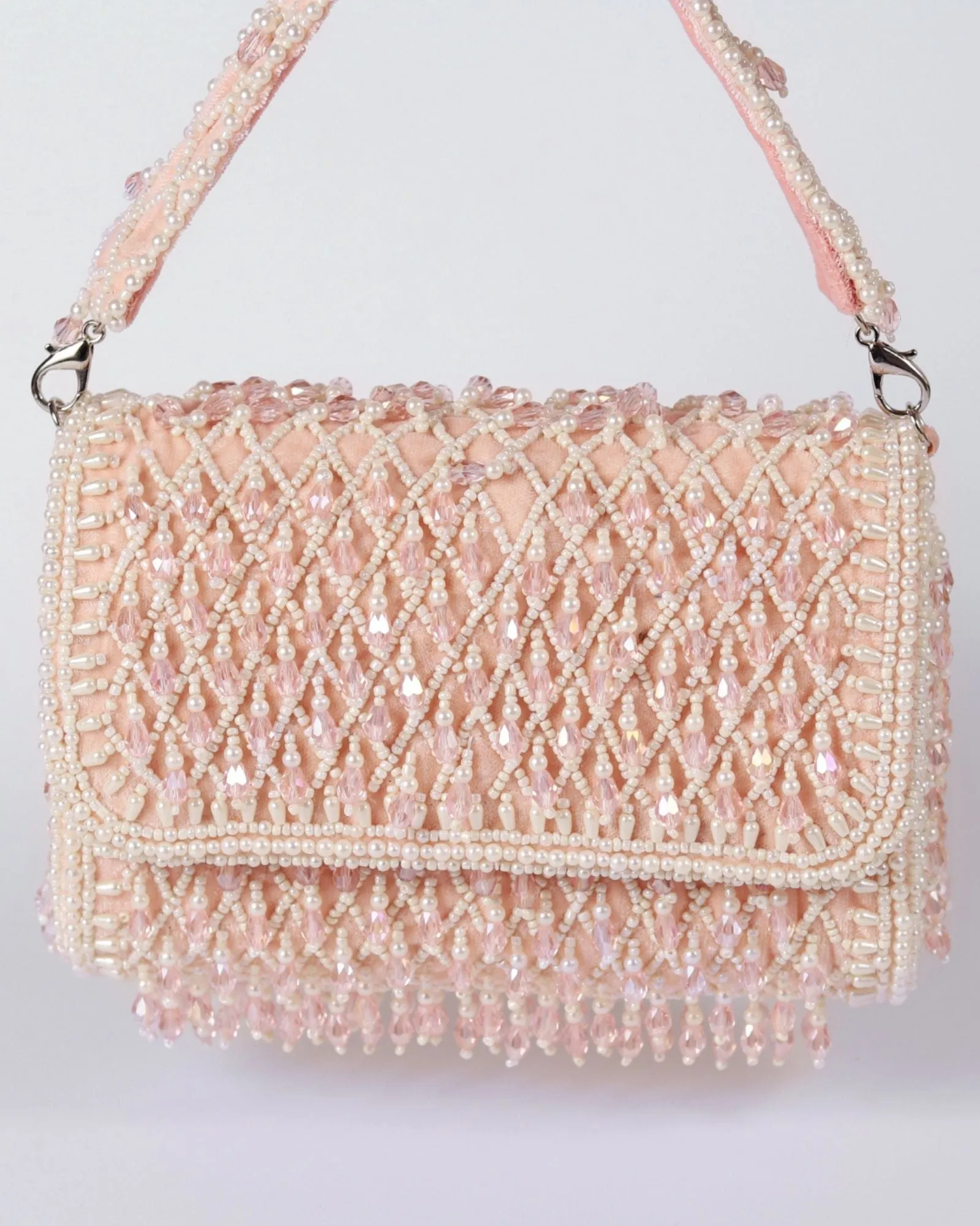 Blush Flap over Clutch Bag