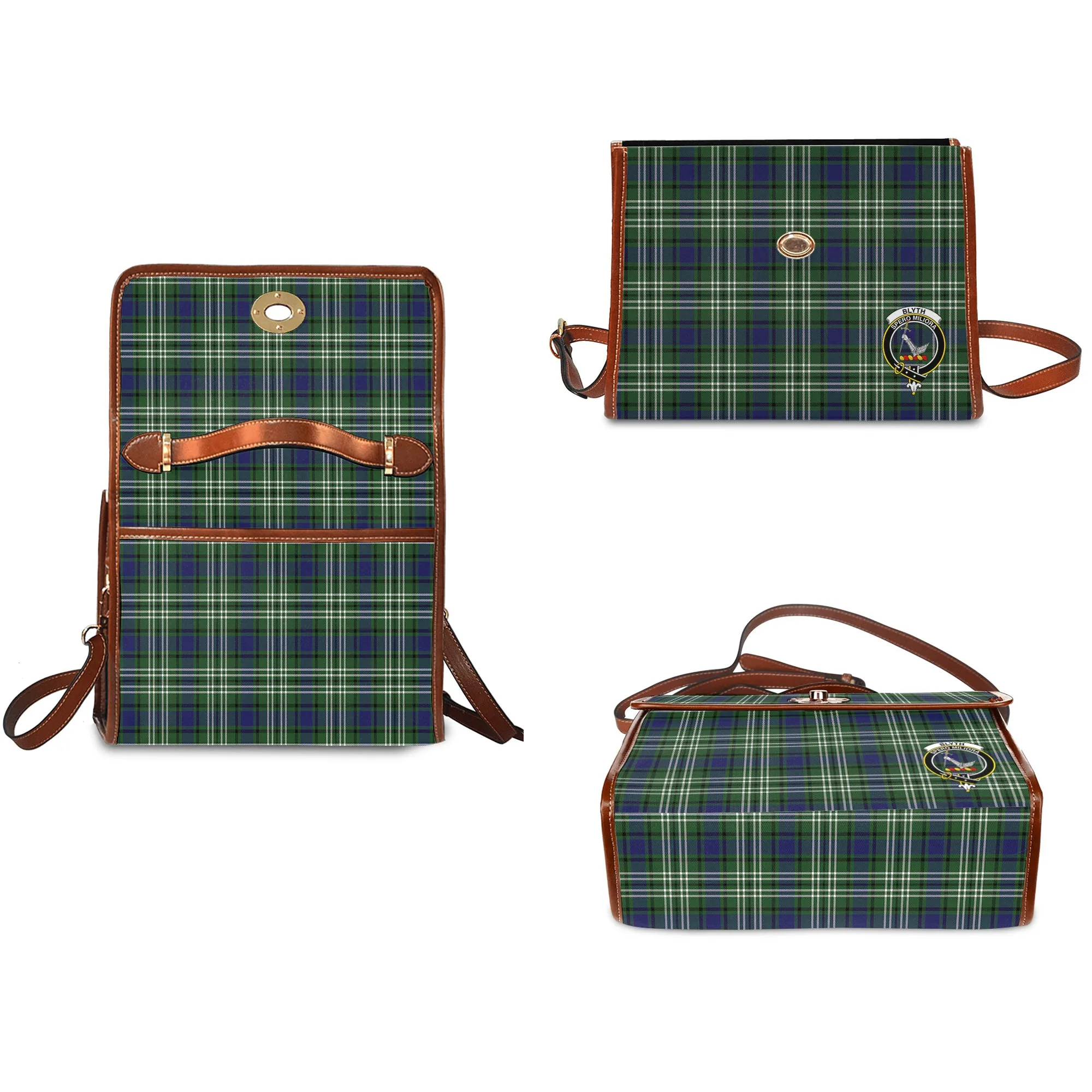 Blyth Tartan Waterproof Canvas Bag with Family Crest