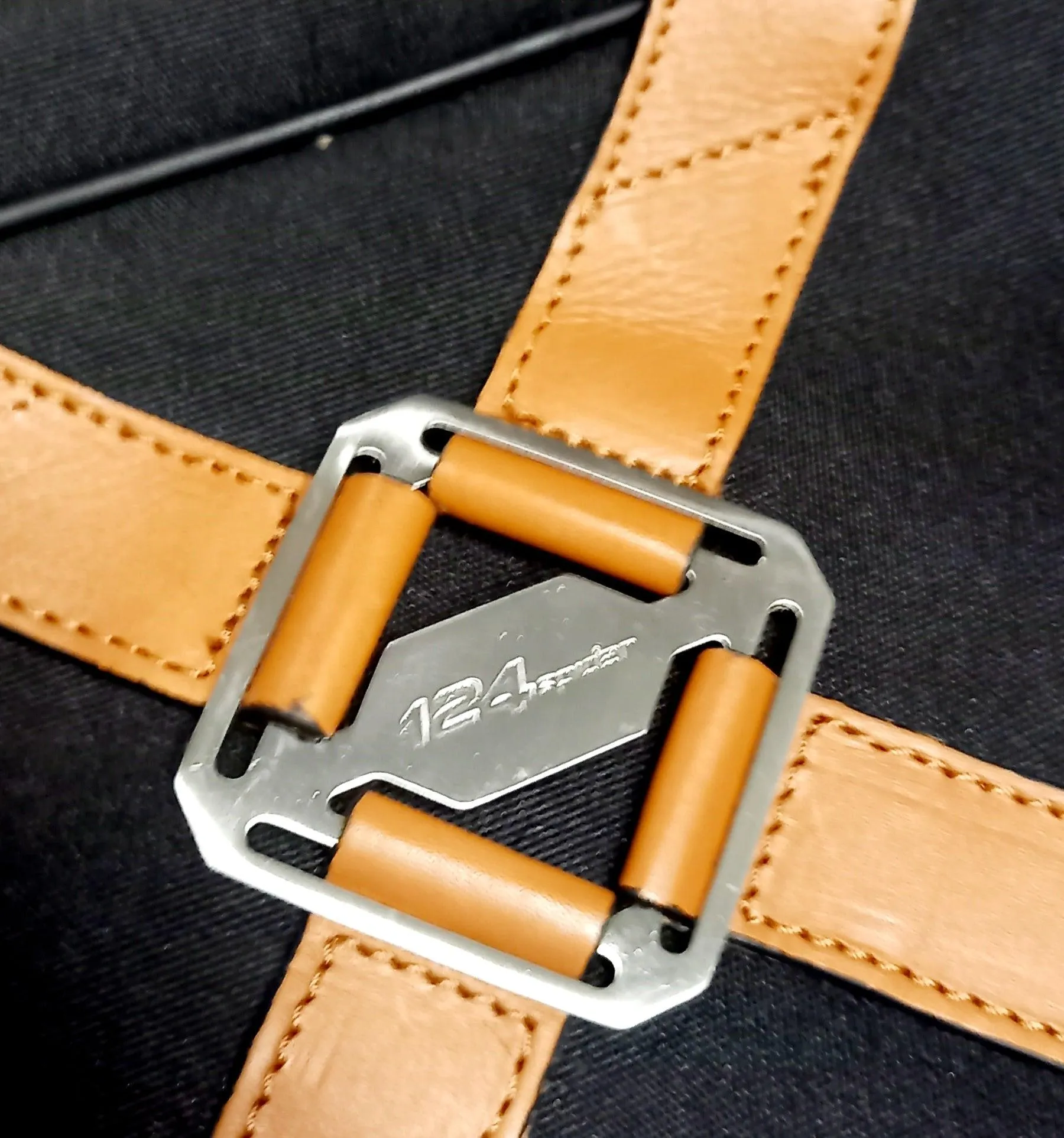 Boot Rack Bag, Black with Tan Piping - 124