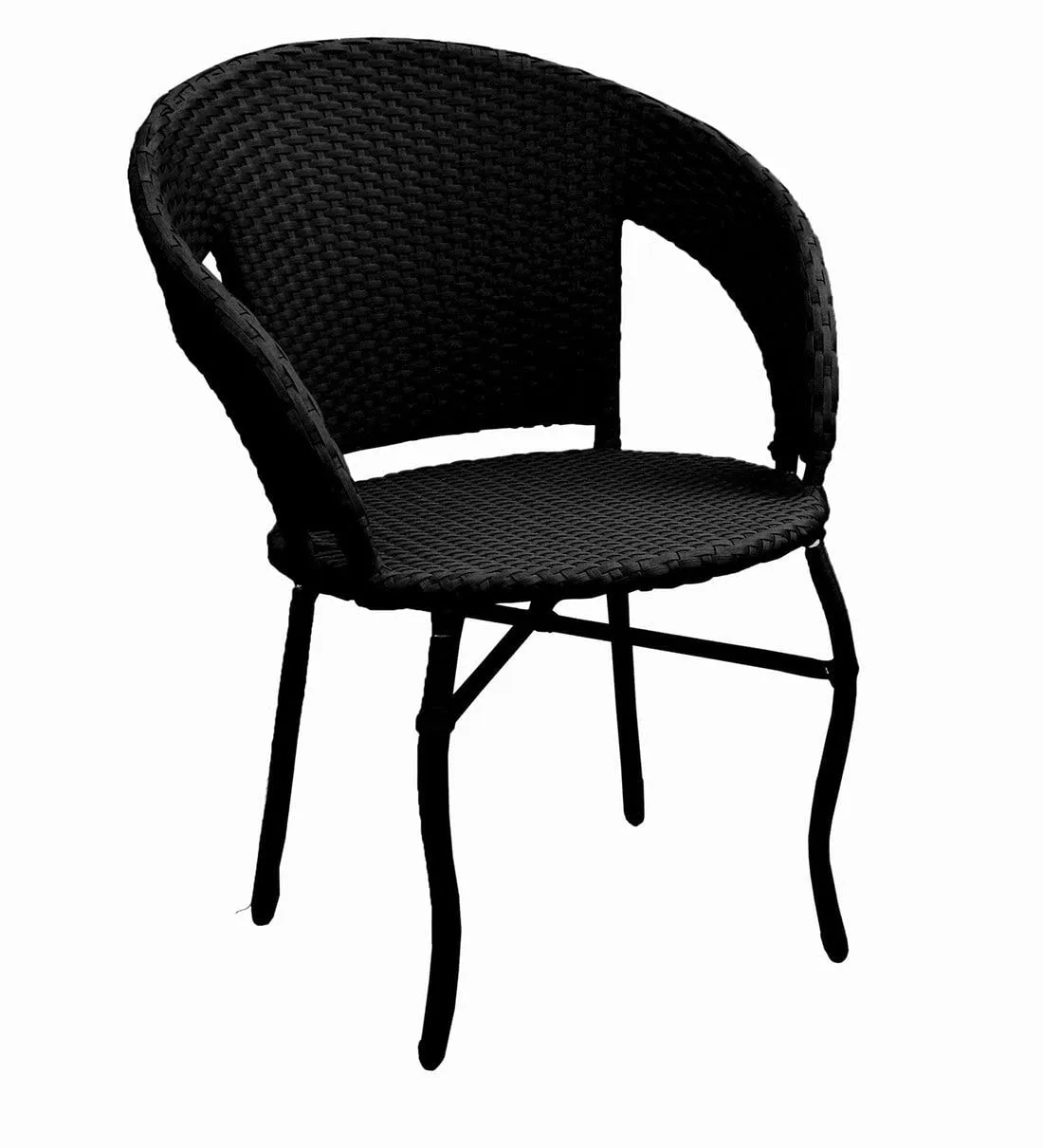 BRISHI Garden Patio Seating Chair and Table Set Outdoor Balcony Garden Coffee Table Set Furniture with 1 Table and 2 Chairs Set (Black)