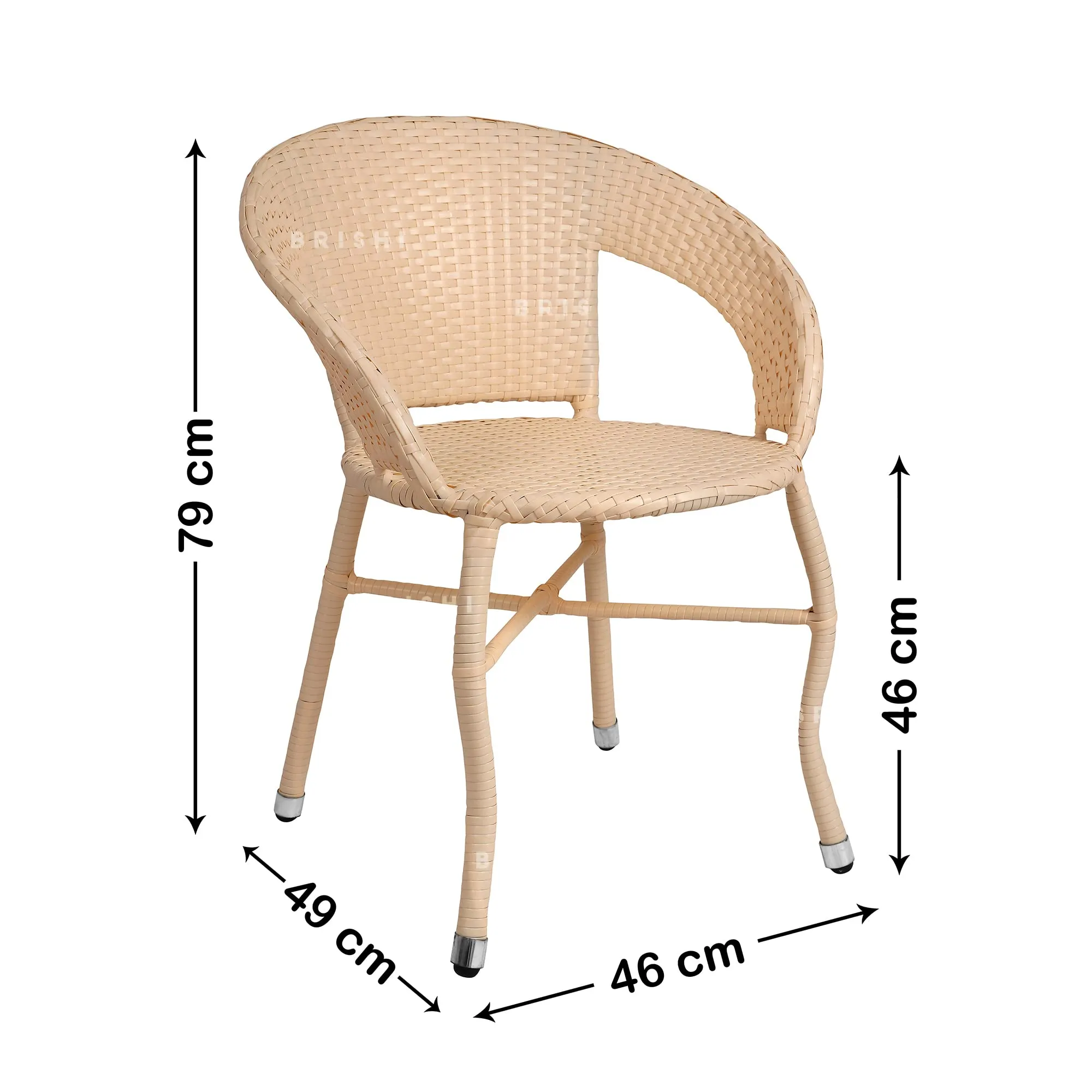 BRISHI Garden Patio Seating Chair and Table Set Outdoor Balcony Garden Coffee Table Set Furniture with 1 Table and 2 Chairs Set (Cream)