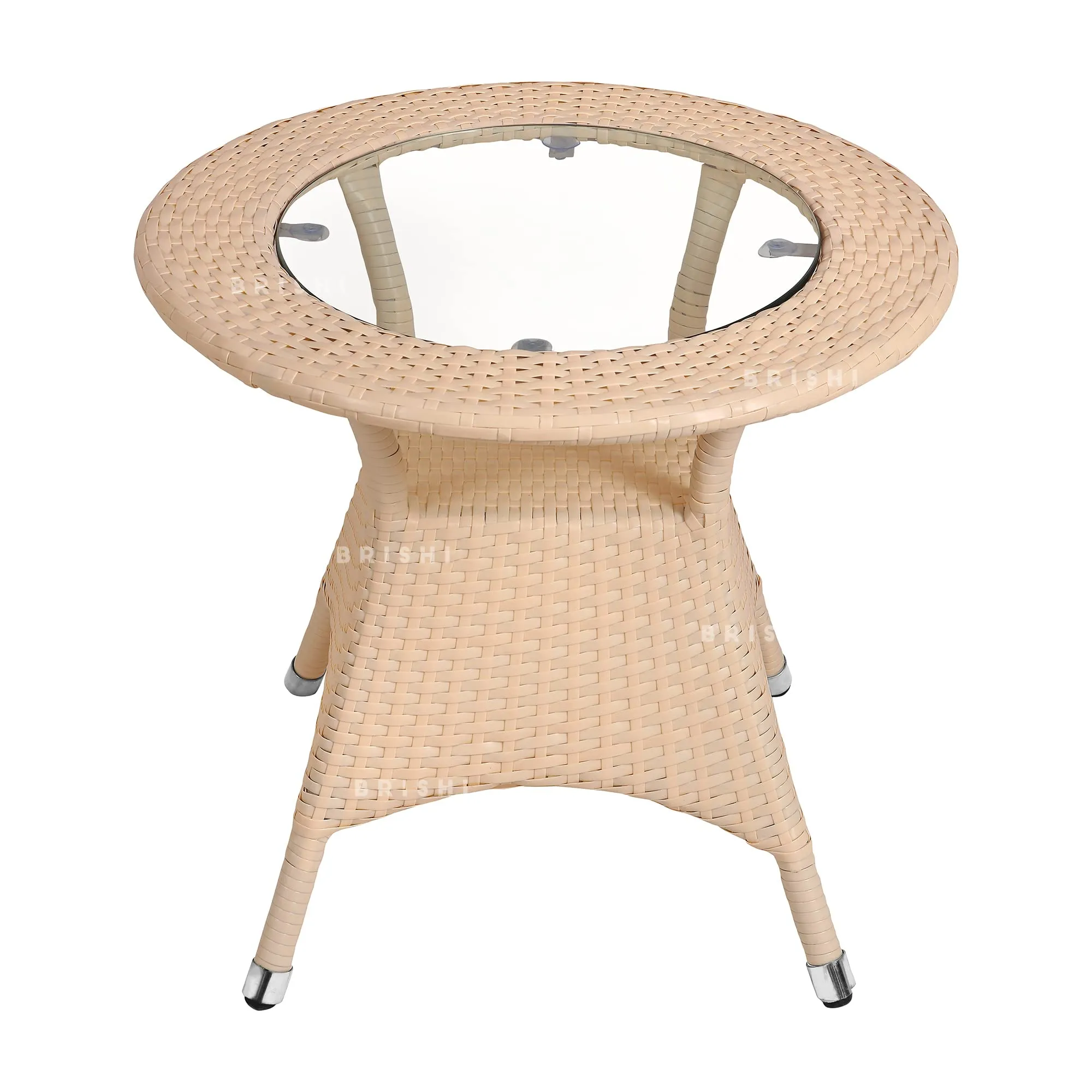 BRISHI Garden Patio Seating Chair and Table Set Outdoor Balcony Garden Coffee Table Set Furniture with 1 Table and 4 Chairs Set (Cream)