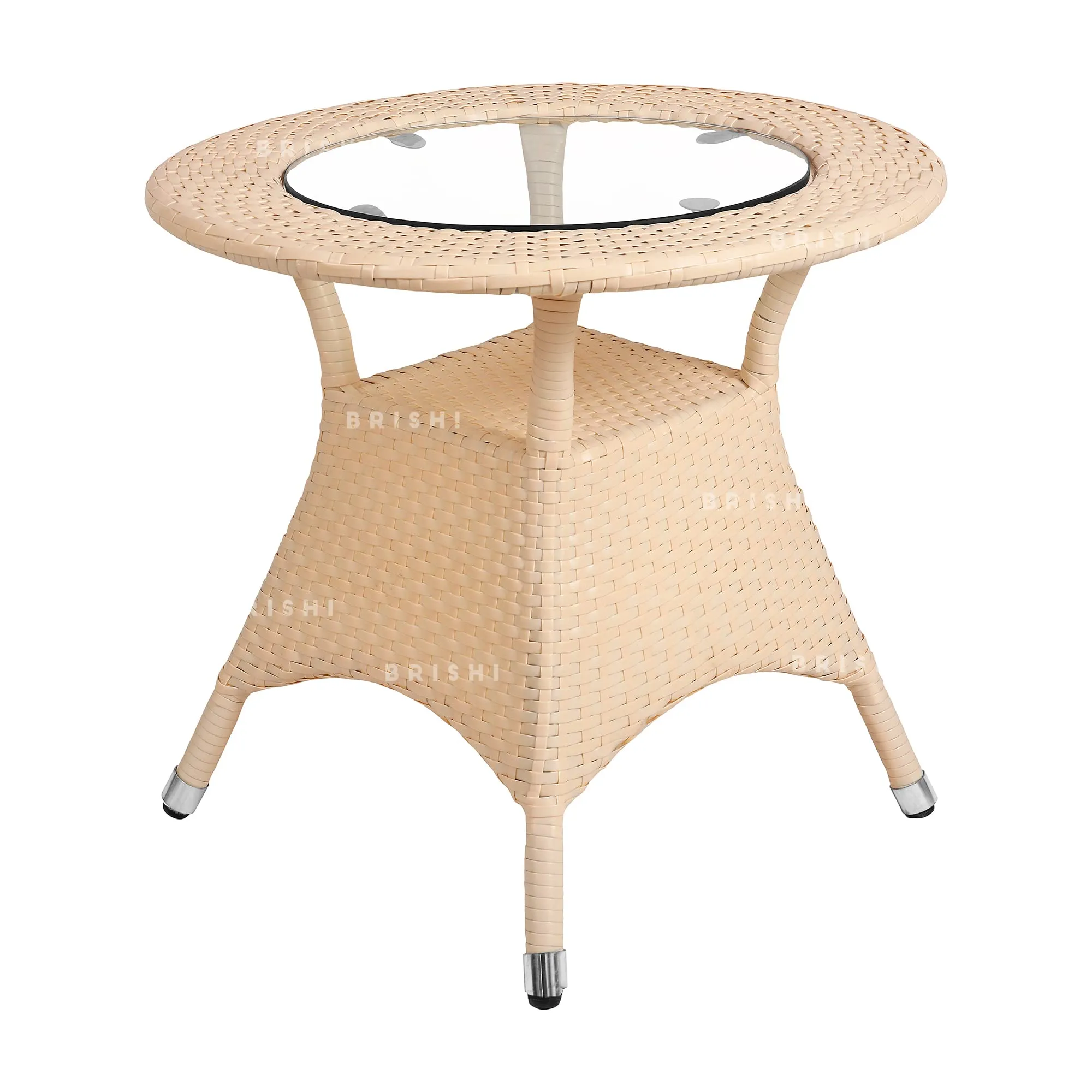 BRISHI Garden Patio Seating Chair and Table Set Outdoor Balcony Garden Coffee Table Set Furniture with 1 Table and 4 Chairs Set (Cream)
