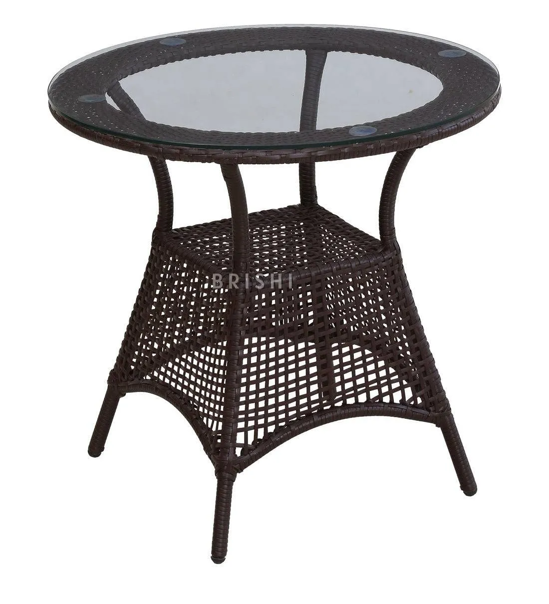 BRISHI Garden Patio Seating Chair and Table Set Outdoor Balcony Garden Coffee Table Set Furniture with 1 Table and 4 Chairs Set (Dark Brown)