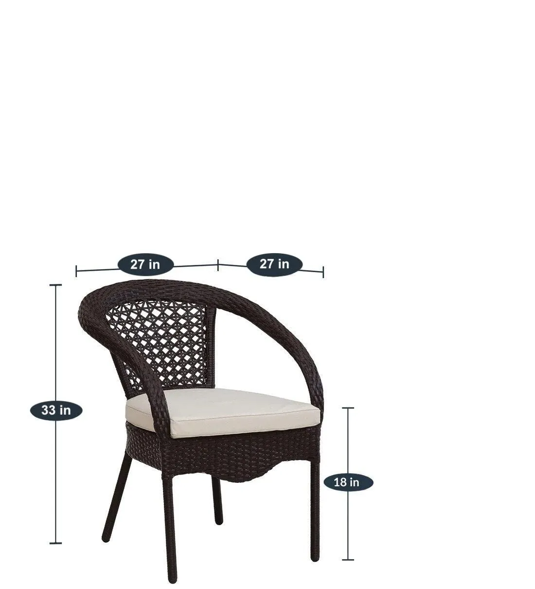BRISHI Garden Patio Seating Chair and Table Set Outdoor Balcony Garden Coffee Table Set Furniture with 1 Table and 4 Chairs Set (Dark Brown)