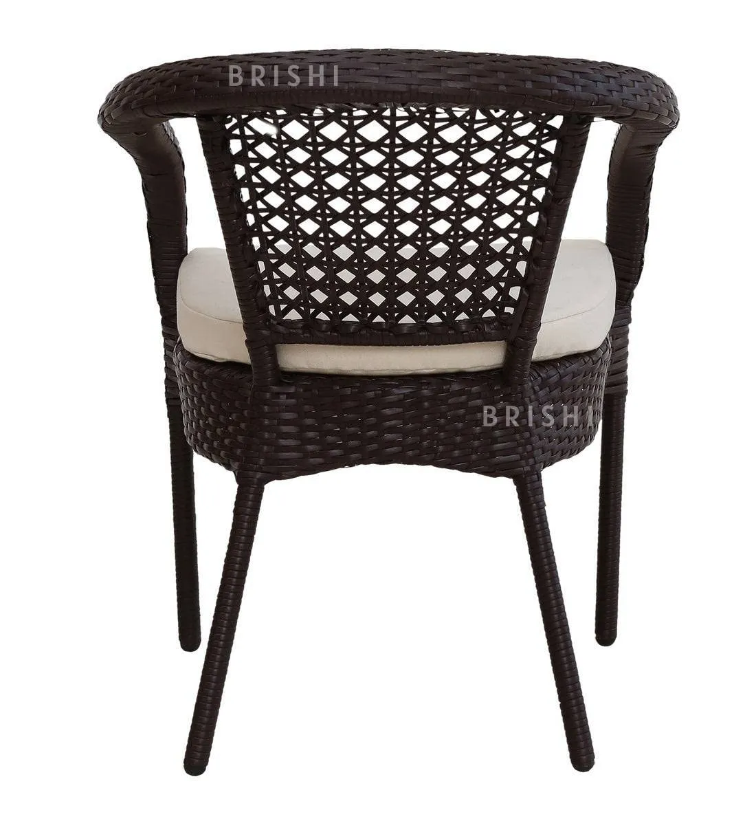 BRISHI Garden Patio Seating Chair and Table Set Outdoor Balcony Garden Coffee Table Set Furniture with 1 Table and 4 Chairs Set (Dark Brown)