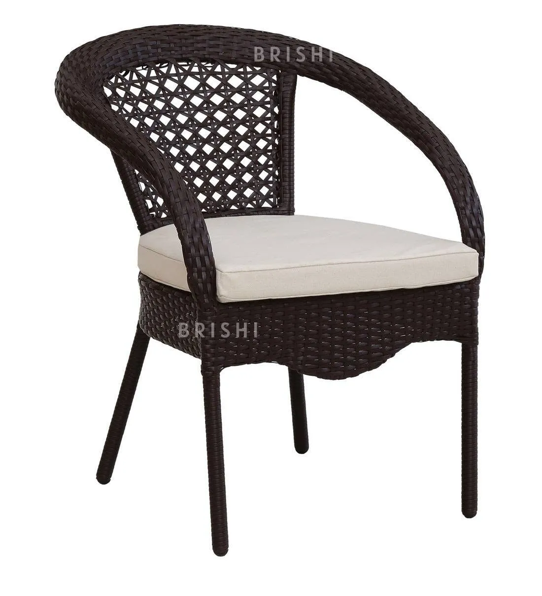 BRISHI Garden Patio Seating Chair and Table Set Outdoor Balcony Garden Coffee Table Set Furniture with 1 Table and 4 Chairs Set (Dark Brown)