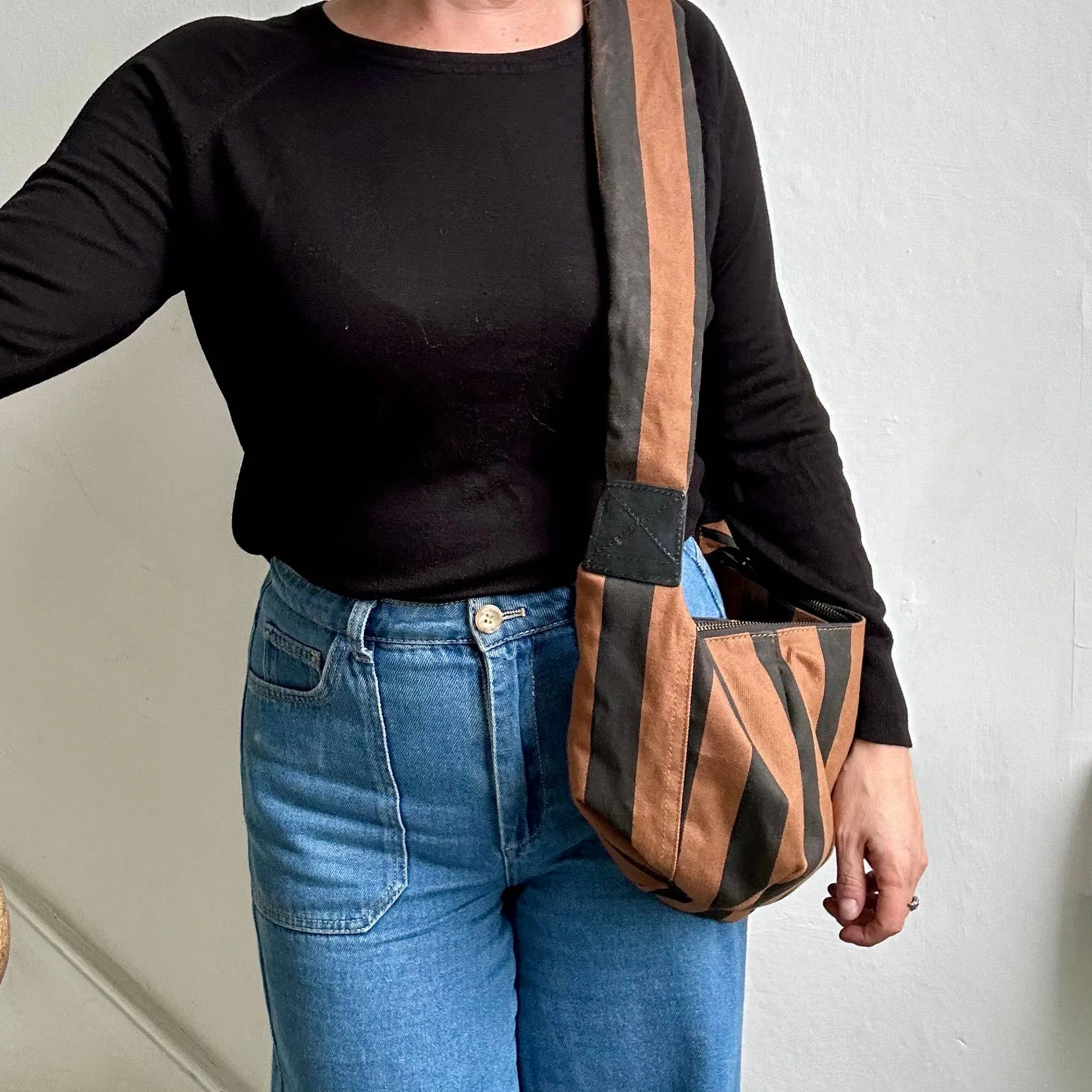 Brixton Stripe Print Small Sling Bag
