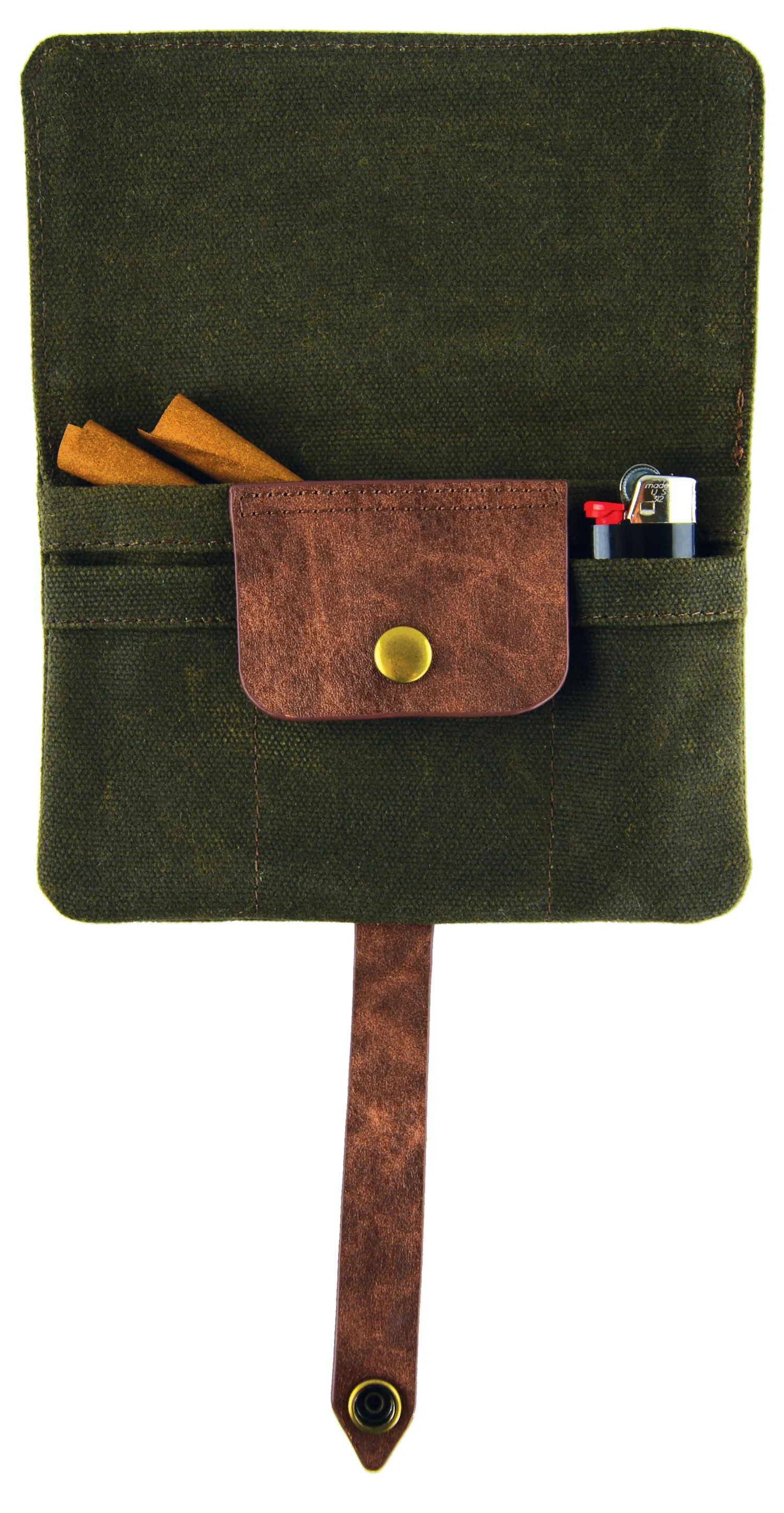 Canvas Tobacco Accessories Bag with Leather Strap - 6 Pieces Per Retail Ready Display 22541