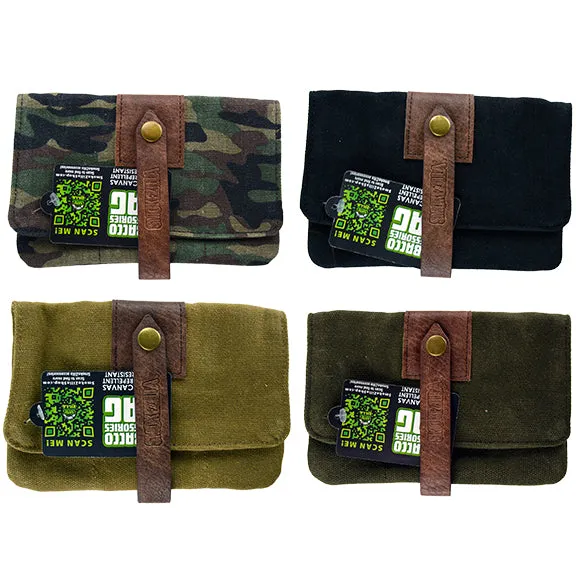 Canvas Tobacco Accessories Bag with Leather Strap - 6 Pieces Per Retail Ready Display 22541
