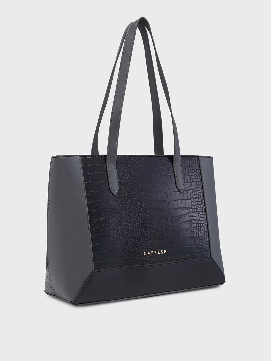 Caprese Rae Tote Medium Croco Womens Office Handbag Black