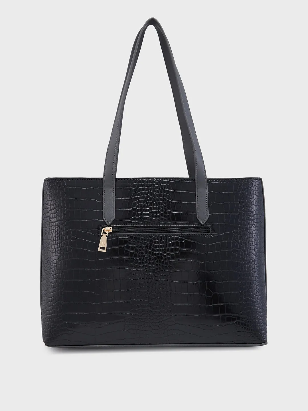 Caprese Rae Tote Medium Croco Womens Office Handbag Black