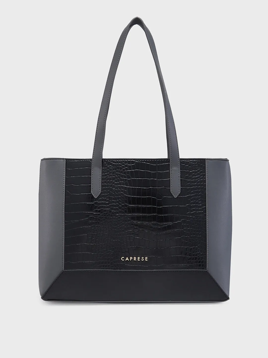 Caprese Rae Tote Medium Croco Womens Office Handbag Black