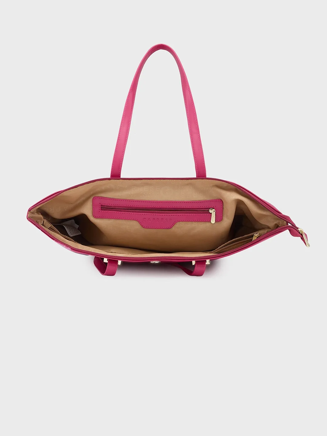 Caprese Shanaya Tote Large Printed Womens Office Handbag Burgundy
