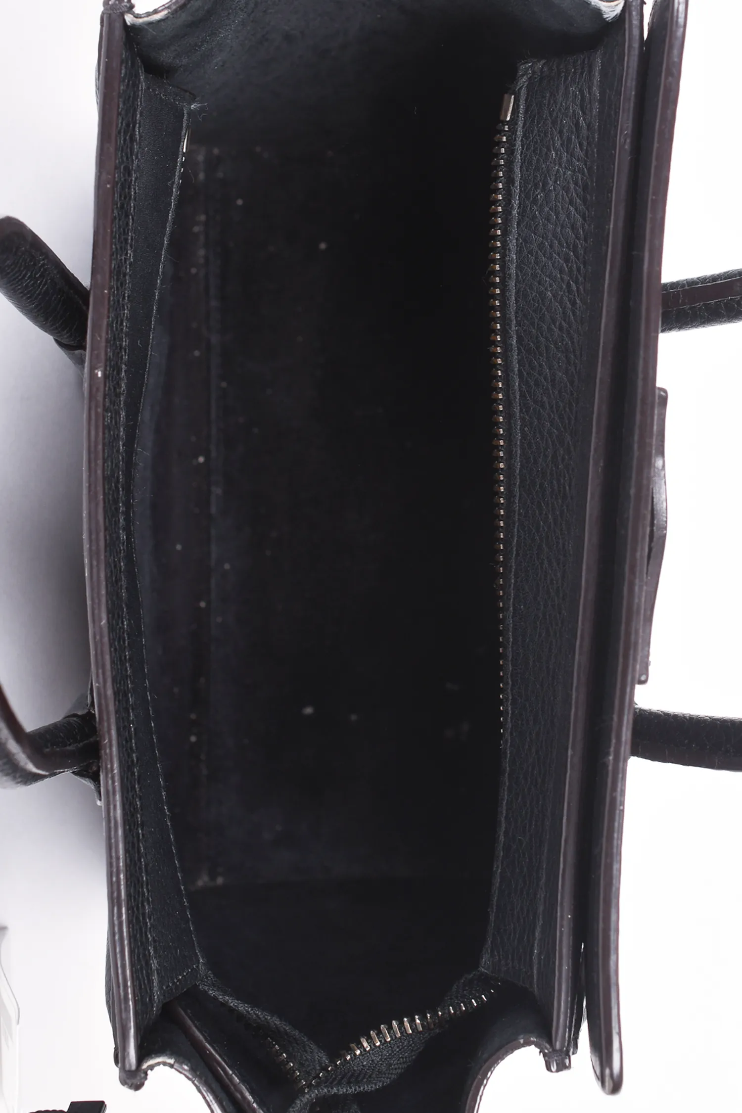 Celine 2014 Black Leather Nano Luggage Bag with Strap